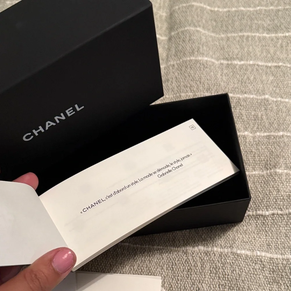 CHANEL Sunglasses  Black Gift Box with instructions and white envelope